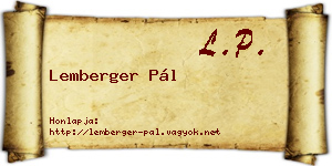 Lemberger Pál névjegykártya
